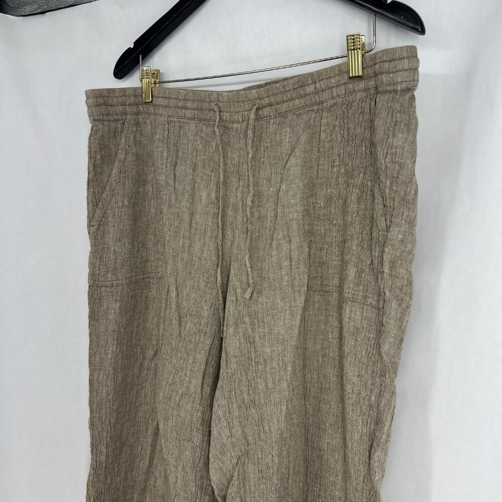 J. Jill Tan Linen Cotton Cropped Pants XL - Petite - Picture 3 of 9